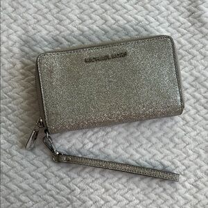 Michael Kors Shimmering Silver Wristlet